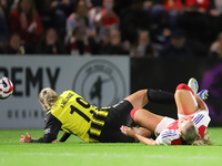 Elma Junttila-Nelhage of BK Hacken is in action with Beth Mead of Arsenal during the UEFA Champions League Second Round, 2nd Leg between Ars...