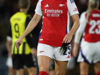 Stina Blackstenius of Arsenal during the UEFA Champions League Second Round, 2nd Leg between Arsenal and BK Hacken at Meadow Park in Boreham...