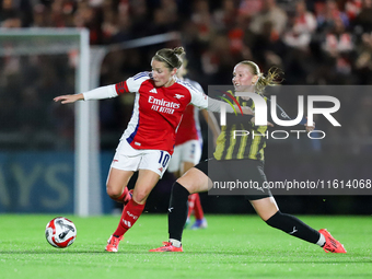 Kim Little of Arsenal battles for possession during the UEFA Champions League Second Round, 2nd Leg between Arsenal and BK Hacken at Meadow...