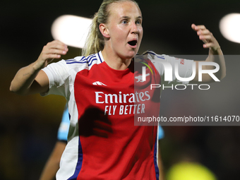 Beth Mead of Arsenal celebrates after scoring during the UEFA Champions League Second Round, 2nd Leg between Arsenal and BK Hacken at Meadow...