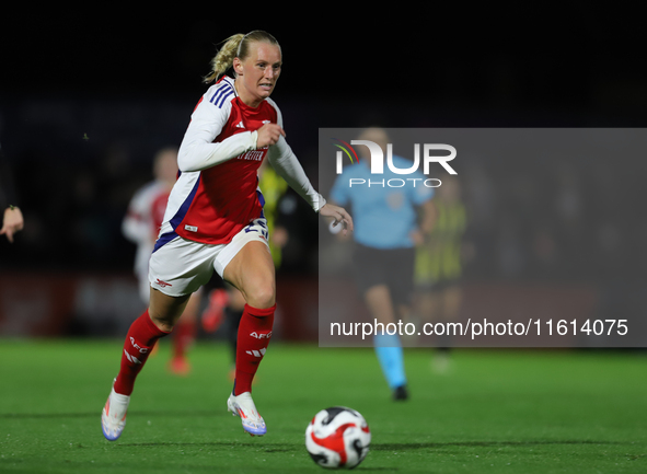 Stina Blackstenius of Arsenal during the UEFA Champions League Second Round, 2nd Leg between Arsenal and BK Hacken at Meadow Park in Boreham...