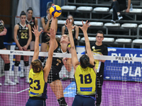 #7 Kiera Van Ryk of VakifBank Spor Kulubu is in action during the International Trophy ''Una squadra per un sorriso'' match between Wash4gre...