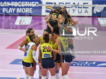 A general view of the International Trophy ''Una squadra per un sorriso'' match between Wash4green Pinerolo and VakifBank Spor Kulubu in Chi...