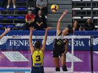 Caterina Bosetti of VakifBank Spor Kulubu is in action during the International Trophy ''Una squadra per un sorriso'' match between Wash4gre...