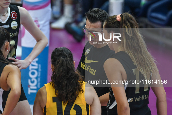 Giovanni Guidetti coaches VakifBank Spor Kulubu during the International Trophy ''Una squadra per un sorriso'' match between Wash4green Pine...