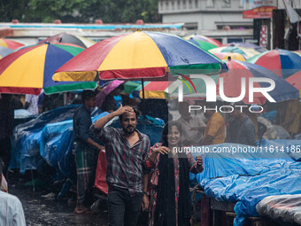 A general view of Dhaka, Bangladesh, during a rainfall on September 27, 2024. (