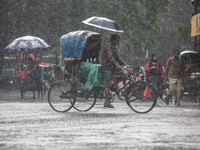 A general view of Dhaka, Bangladesh, during a rainfall on September 27, 2024. (