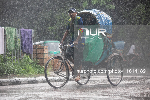 A general view of Dhaka, Bangladesh, during a rainfall on September 27, 2024. 