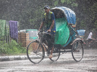 A general view of Dhaka, Bangladesh, during a rainfall on September 27, 2024. (