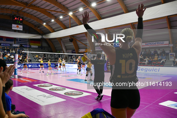 VakifBank Spor Kulubu wins the match and gains access to the final of the International Trophy ''Una squadra per un sorriso'' match between...