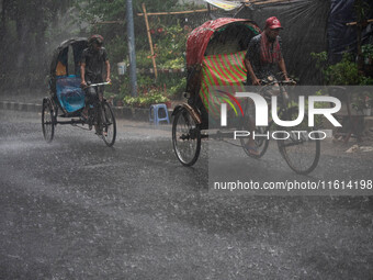 A general view of Dhaka, Bangladesh, during a rainfall on September 27, 2024. (