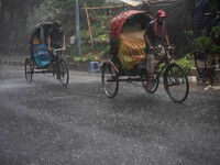 A general view of Dhaka, Bangladesh, during a rainfall on September 27, 2024. (