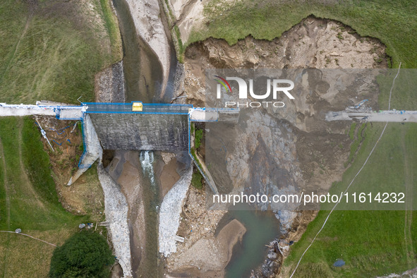 The  broken dam In Stronie Slaskie that added to the scale of massive flooding in southern Poland is seen in tourist resorts in southern Pol...