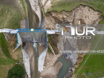 The  broken dam In Stronie Slaskie that added to the scale of massive flooding in southern Poland is seen in tourist resorts in southern Pol...