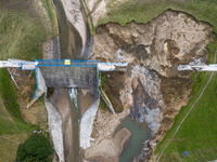 The  broken dam In Stronie Slaskie that added to the scale of massive flooding in southern Poland is seen in tourist resorts in southern Pol...