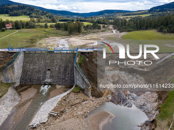 The  broken dam In Stronie Slaskie that added to the scale of massive flooding in southern Poland is seen in tourist resorts in southern Pol...