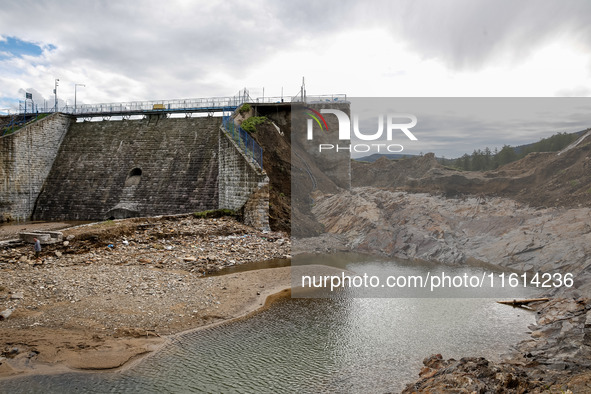 The  broken dam In Stronie Slaskie that added to the scale of massive flooding in southern Poland is seen in tourist resorts in southern Pol...