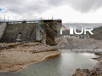 The  broken dam In Stronie Slaskie that added to the scale of massive flooding in southern Poland is seen in tourist resorts in southern Pol...