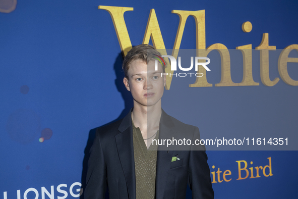 Orlando Schwerdt attends Lionsgate's ''White Bird'' New York screening at DGA Theater in New York, USA, on September 26, 2024. 