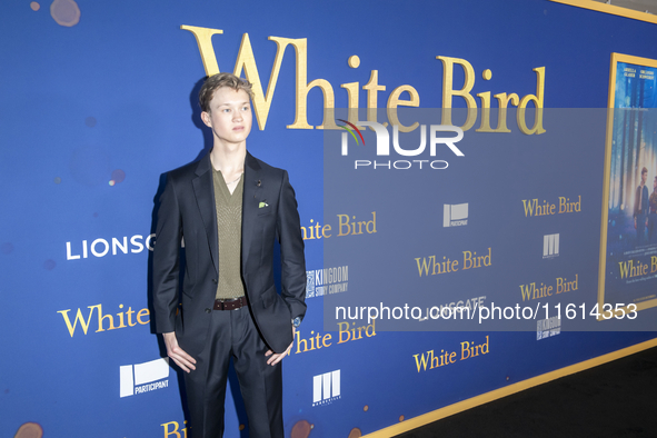 Orlando Schwerdt attends Lionsgate's ''White Bird'' New York screening at DGA Theater in New York, USA, on September 26, 2024. 