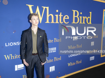 Orlando Schwerdt attends Lionsgate's ''White Bird'' New York screening at DGA Theater in New York, USA, on September 26, 2024. (