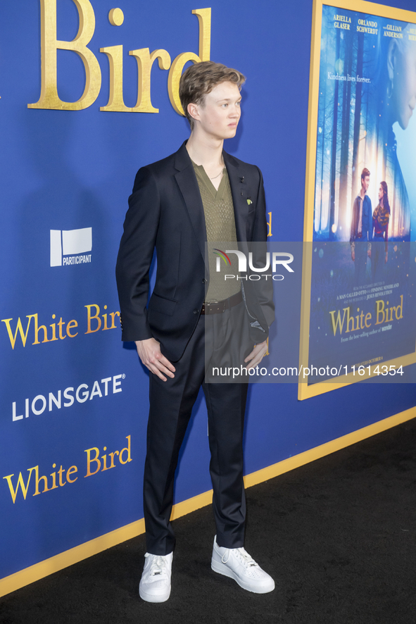 Orlando Schwerdt attends Lionsgate's ''White Bird'' New York screening at DGA Theater in New York, USA, on September 26, 2024. 