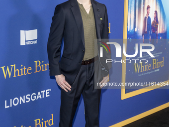 Orlando Schwerdt attends Lionsgate's ''White Bird'' New York screening at DGA Theater in New York, USA, on September 26, 2024. (