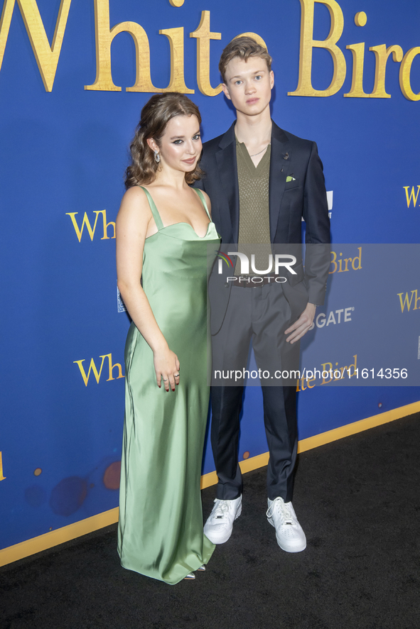 Ariella Glaser and Orlando Schwerdt attend the Lionsgate's ''White Bird'' New York screening at DGA Theater in New York, USA, on September 2...