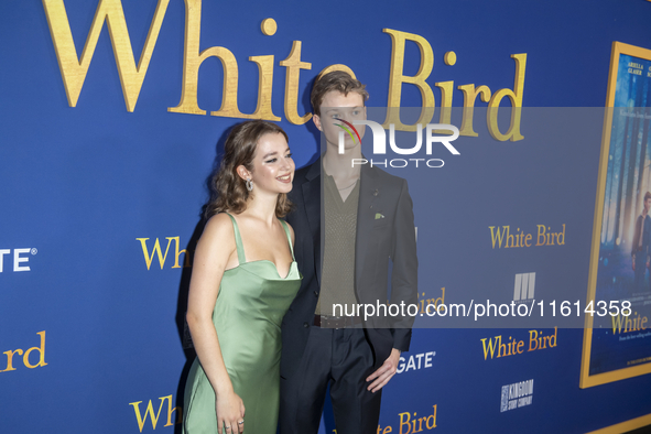 Ariella Glaser and Orlando Schwerdt attend the Lionsgate's ''White Bird'' New York screening at DGA Theater in New York, USA, on September 2...