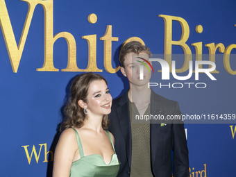 Ariella Glaser and Orlando Schwerdt attend the Lionsgate's ''White Bird'' New York screening at DGA Theater in New York, USA, on September 2...