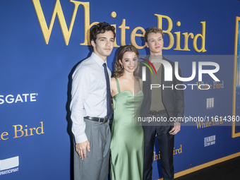 Bryce Gheisar, Ariella Glaser, and Orlando Schwerdt attend the Lionsgate's ''White Bird'' New York screening at DGA Theater in New York, New...