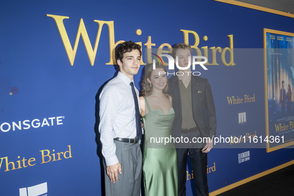 Bryce Gheisar, Ariella Glaser, and Orlando Schwerdt attend the Lionsgate's ''White Bird'' New York screening at DGA Theater in New York, New...