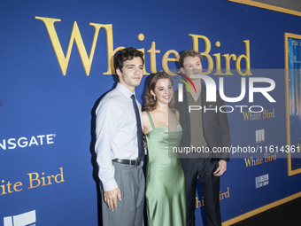 Bryce Gheisar, Ariella Glaser, and Orlando Schwerdt attend the Lionsgate's ''White Bird'' New York screening at DGA Theater in New York, New...