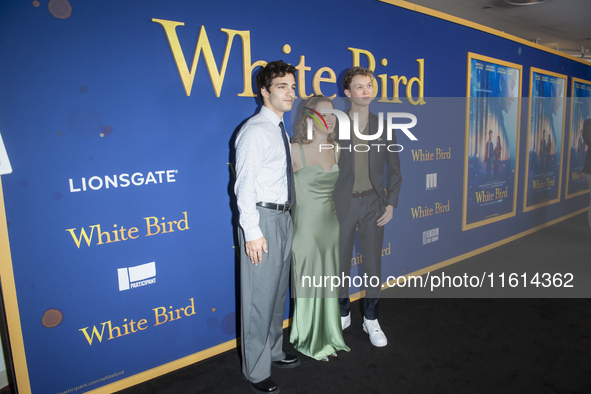 Bryce Gheisar, Ariella Glaser, and Orlando Schwerdt attend the Lionsgate's ''White Bird'' New York screening at DGA Theater in New York, New...