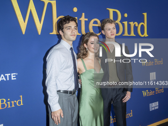 Bryce Gheisar, Ariella Glaser, and Orlando Schwerdt attend the Lionsgate's ''White Bird'' New York screening at DGA Theater in New York, New...