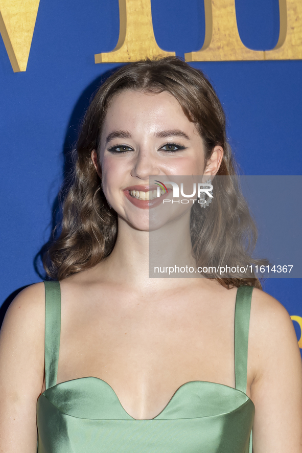 Ariella Glaser attends the Lionsgate's ''White Bird'' New York screening at DGA Theater in New York, USA, on September 26, 2024. 