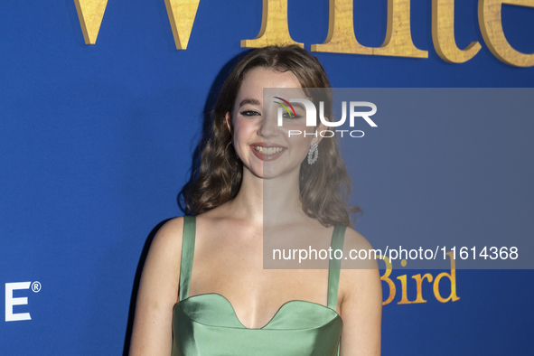 Ariella Glaser attends the Lionsgate's ''White Bird'' New York screening at DGA Theater in New York, USA, on September 26, 2024. 