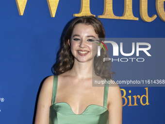 Ariella Glaser attends the Lionsgate's ''White Bird'' New York screening at DGA Theater in New York, USA, on September 26, 2024. (