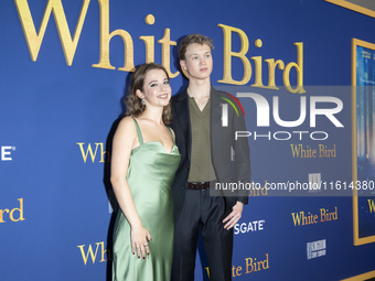 Ariella Glaser and Orlando Schwerdt attend the Lionsgate's ''White Bird'' New York screening at DGA Theater in New York, USA, on September 2...