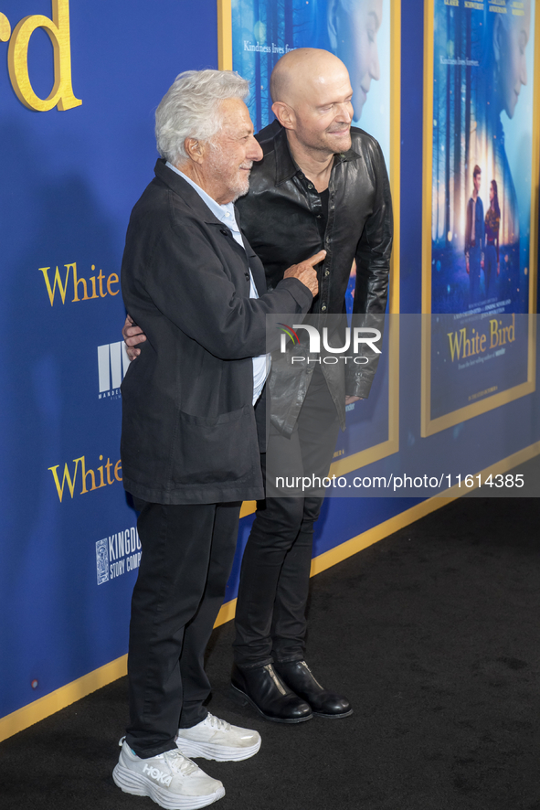 Dustin Hoffman and Marc Forster attend the Lionsgate's ''White Bird'' New York screening at DGA Theater in New York, USA, on September 26, 2...