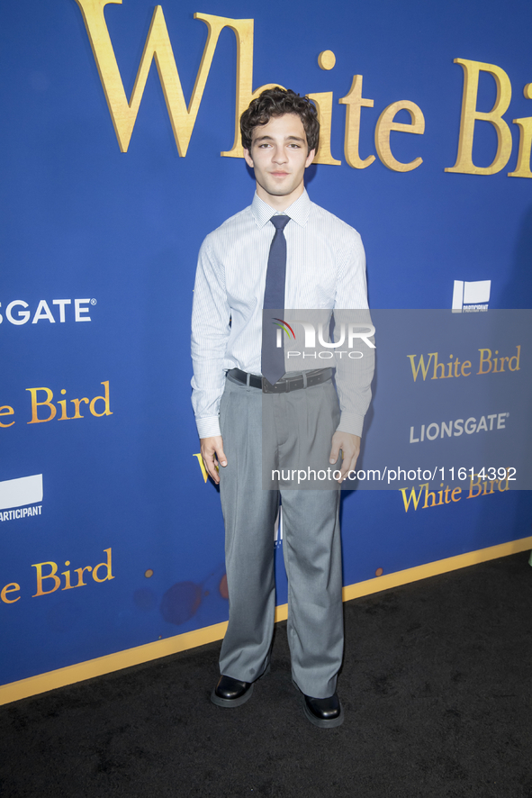 Bryce Gheisar attends the Lionsgate's ''White Bird'' New York screening at DGA Theater in New York, USA, on September 26, 2024. 