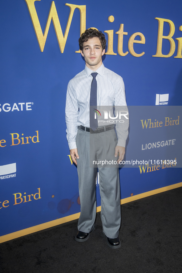 Bryce Gheisar attends the Lionsgate's ''White Bird'' New York screening at DGA Theater in New York, USA, on September 26, 2024. 