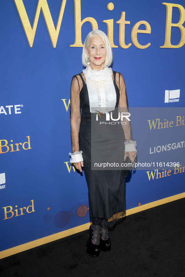 Helen Mirren attends the Lionsgate's ''White Bird'' New York screening at DGA Theater in New York, USA, on September 26, 2024. 