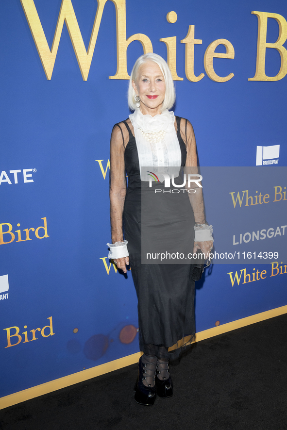 Helen Mirren attends the Lionsgate's ''White Bird'' New York screening at DGA Theater in New York, USA, on September 26, 2024. 