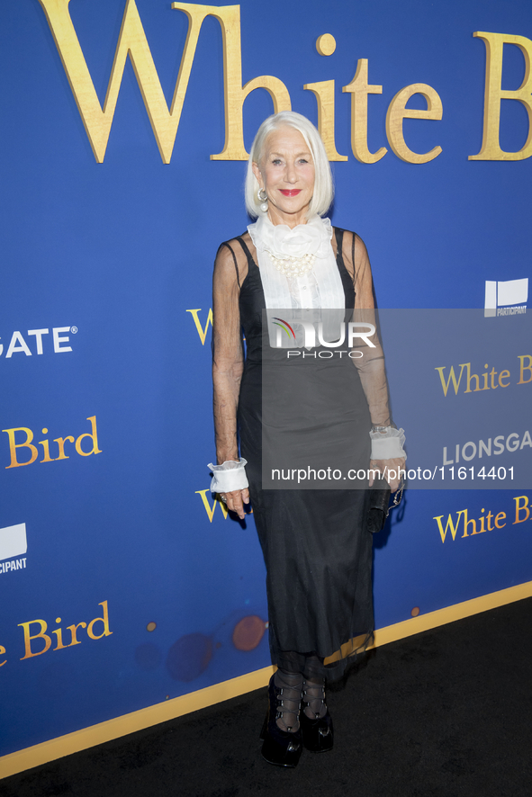 Helen Mirren attends the Lionsgate's ''White Bird'' New York screening at DGA Theater in New York, USA, on September 26, 2024. 