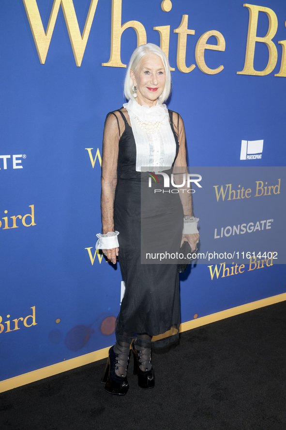 Helen Mirren attends the Lionsgate's ''White Bird'' New York screening at DGA Theater in New York, USA, on September 26, 2024. 