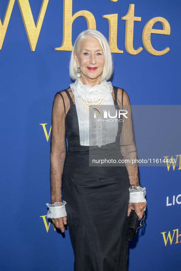 Helen Mirren attends the Lionsgate's ''White Bird'' New York screening at DGA Theater in New York, USA, on September 26, 2024. 