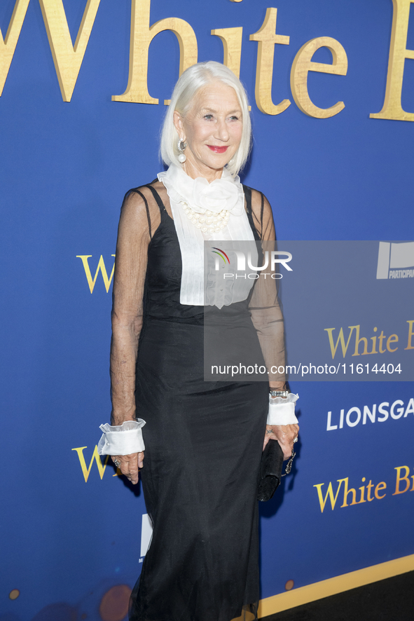 Helen Mirren attends the Lionsgate's ''White Bird'' New York screening at DGA Theater in New York, USA, on September 26, 2024. 