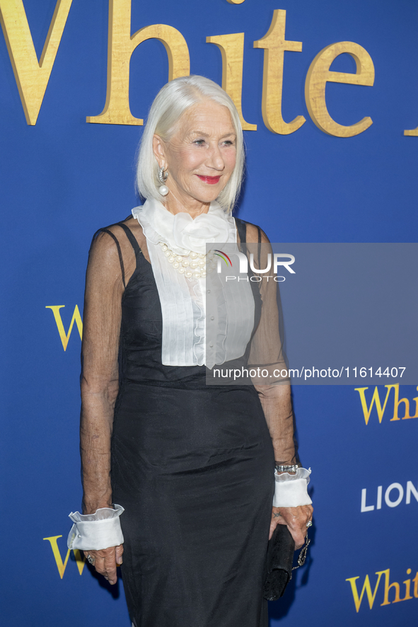 Helen Mirren attends the Lionsgate's ''White Bird'' New York screening at DGA Theater in New York, USA, on September 26, 2024. 