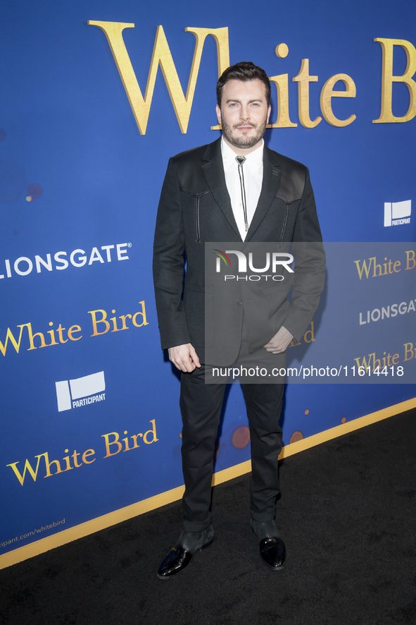 Cameron Moir attends the Lionsgate's ''White Bird'' New York screening at DGA Theater in New York, USA, on September 26, 2024. 